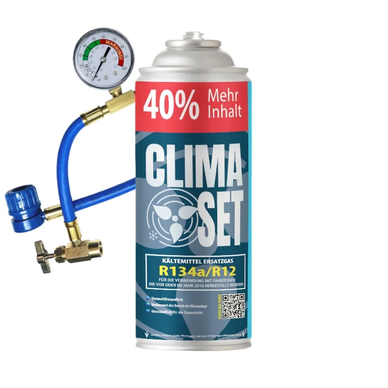 ClimaSet Kältemittel R134a / R12 Ersatzgas Füllschlauch mit Manometer