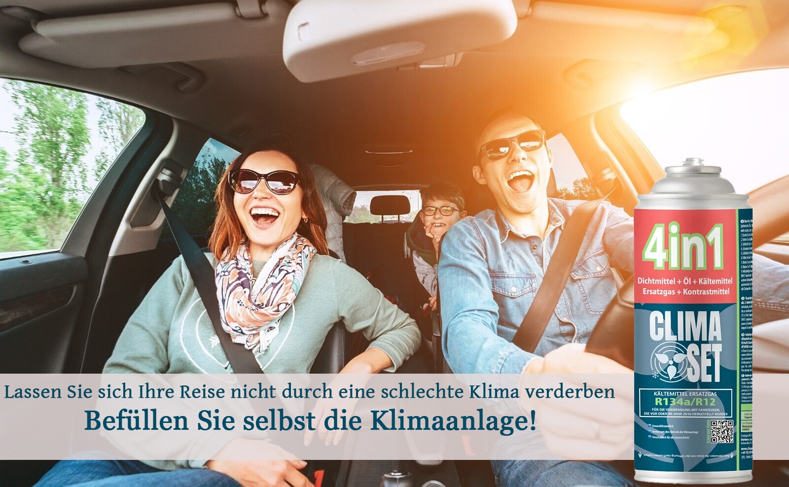 A/C Doctor Kältemittel Set R134A - Klimaanlagen Nachfüllset Für Auto 1995-2016